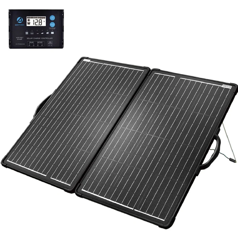 100w black foldable solar kit acopower