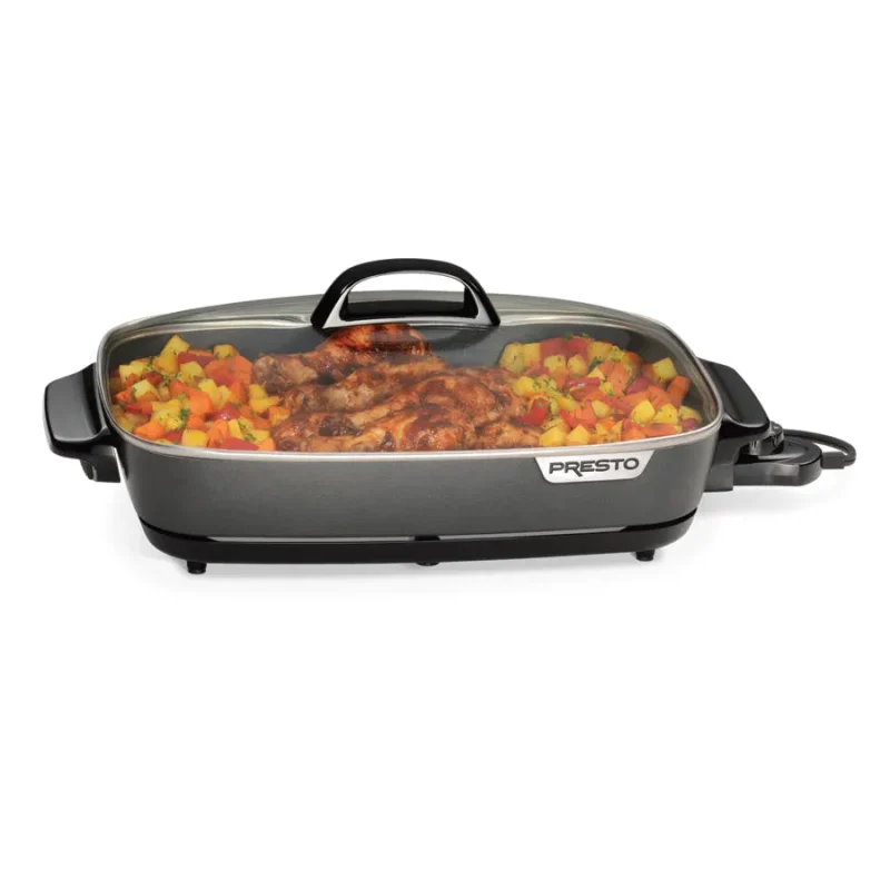 16 inch electric skillet with glass lid presto slimline