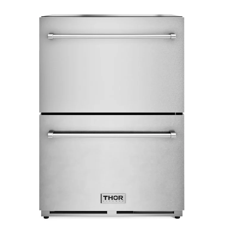 24 double drawer under counter freezer thor kitchen trz24u