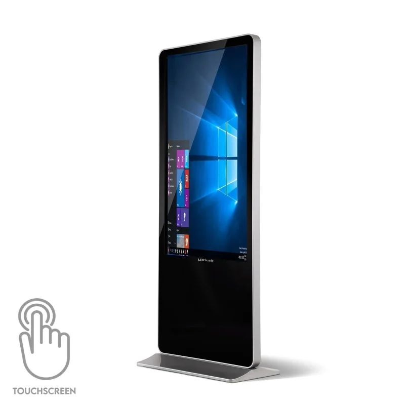 4k touch screen ledscopic kiosk vertical display