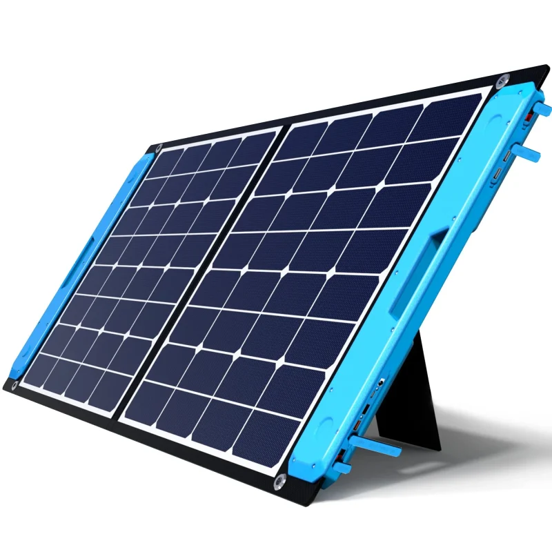 acopower 100w foldable solar kit w controller lightweight suitcase design