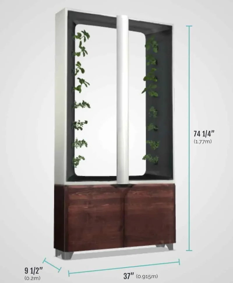 aeva indoor hydroponic garden with see through pods