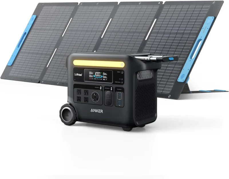 anker solix 2560wh generator 200w solar panel bundle