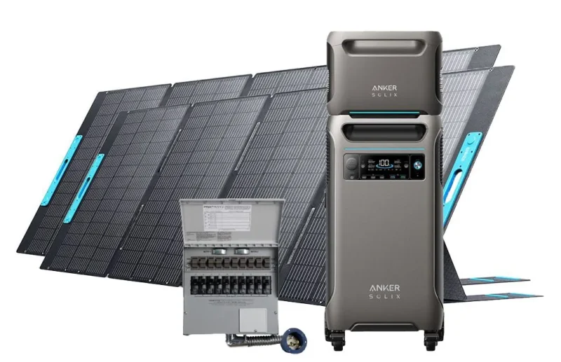 anker solix f3800 7680wh solar power kit with ps400 400w panel expansion battery transfer switch