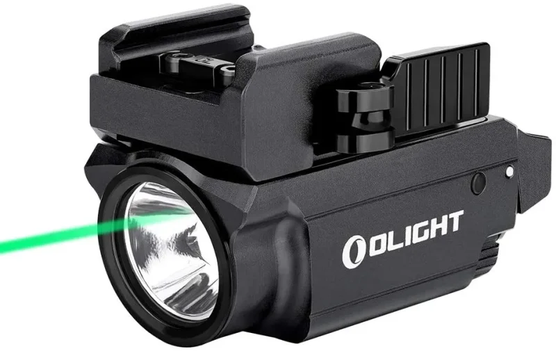 baldr mini tactical flashlight with green laser