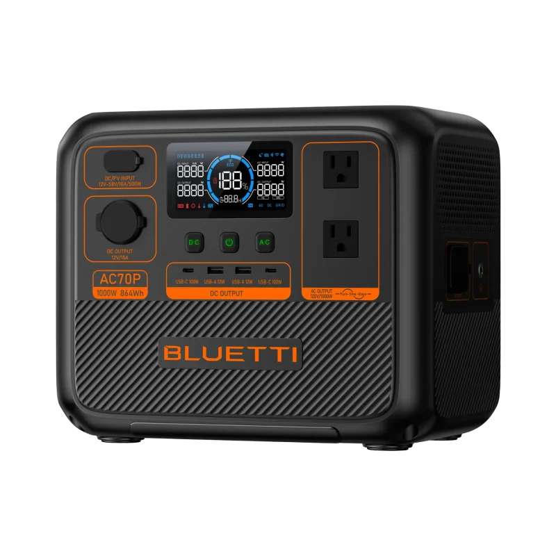 bluetti ac70p 1000w 864wh portable power station