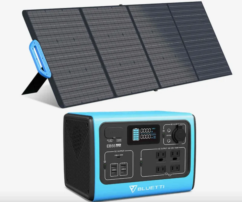 bluetti eb55 power station solar panel bundle