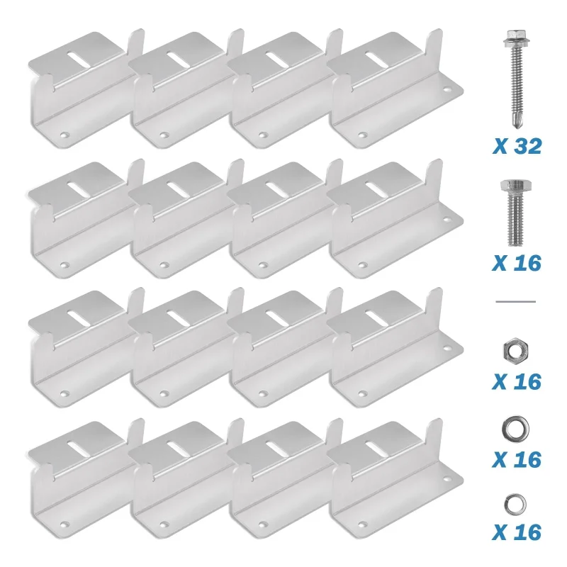 bougerv solar panel z bracket mount kits 4 sets 16 units