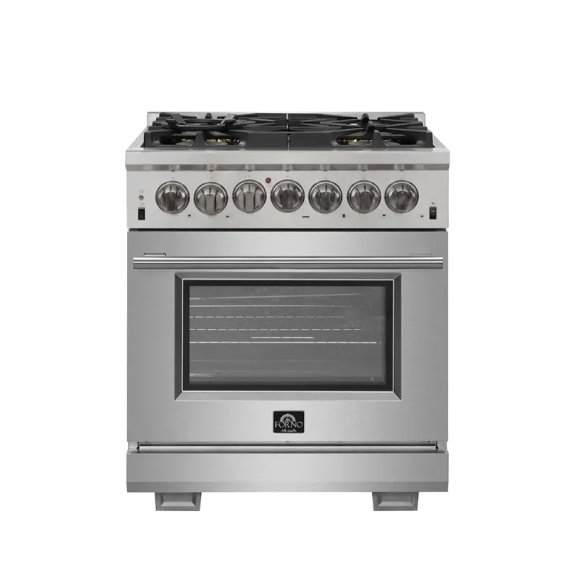 capriasca titanium 30 dual fuel freestanding range white black red blue