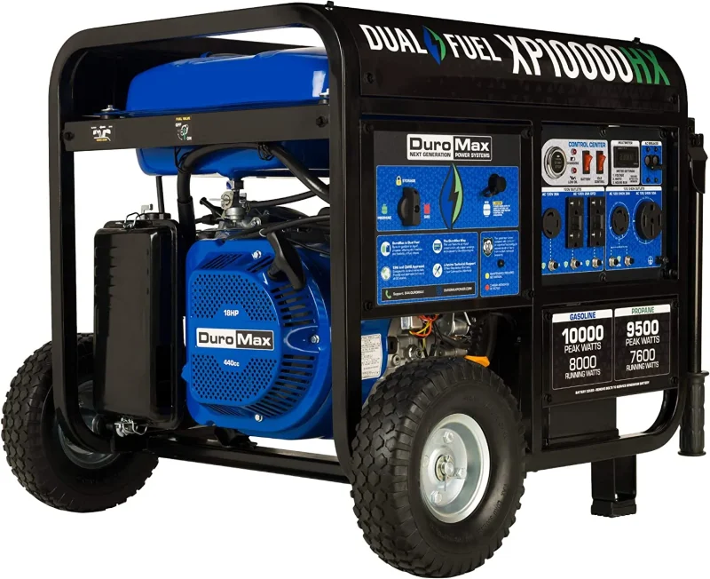 duromax xp10000hx 18hp 10 000w dual fuel generator grade a refurb