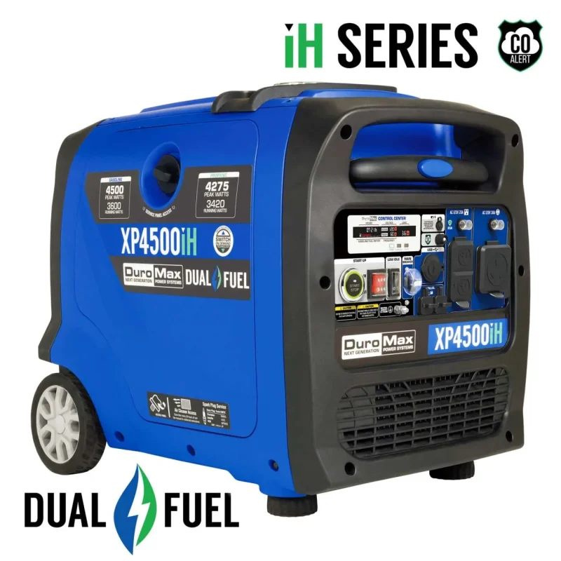 duromax xp4500ih 4 500w dual fuel inverter generator grade a refurb