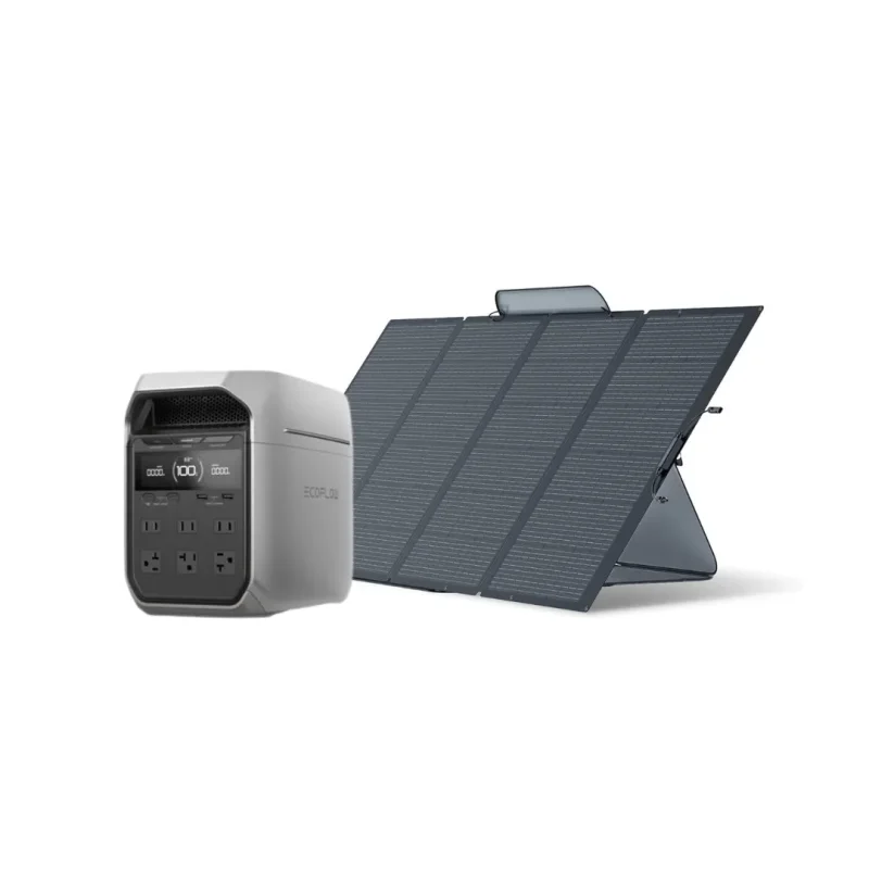 ecoflow delta 3 plus with 2 x 110w solar panels portable power station