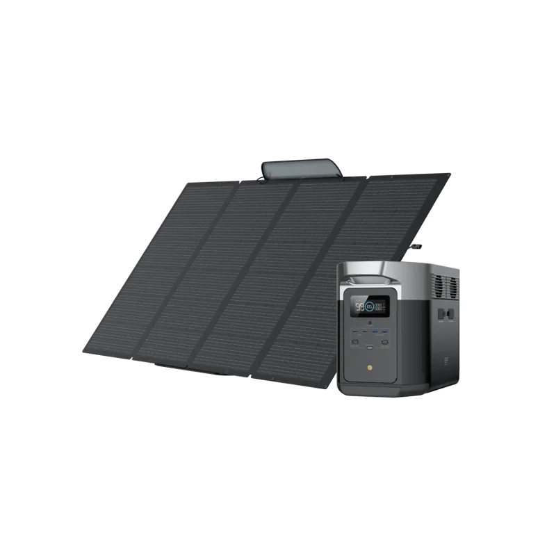 ecoflow delta max 2000 portable power station 400w solar panel bundle