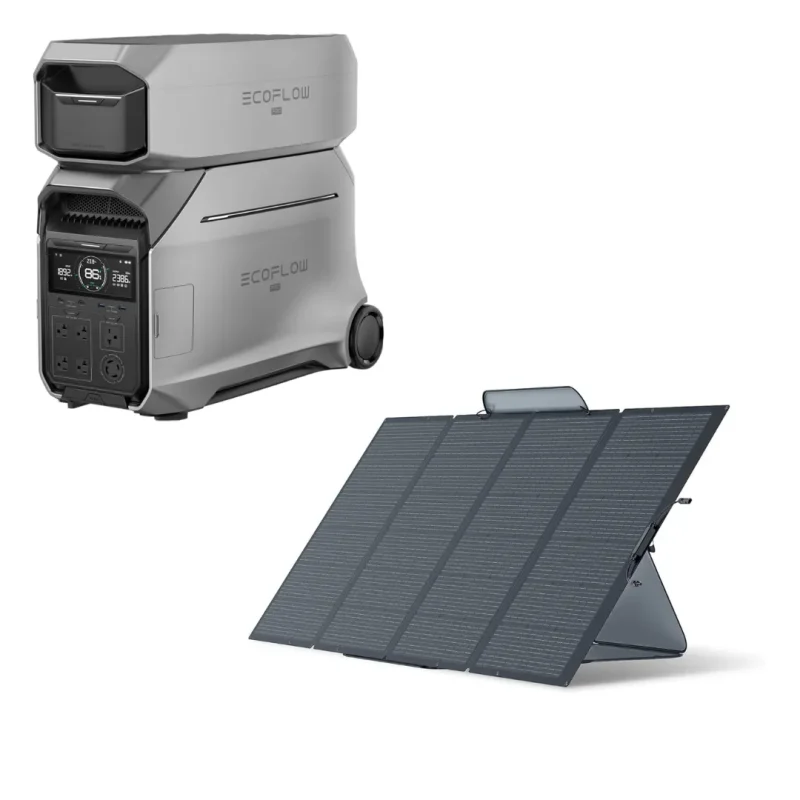 ecoflow delta pro 3 portable power station bundle extra battery 400w solar panel