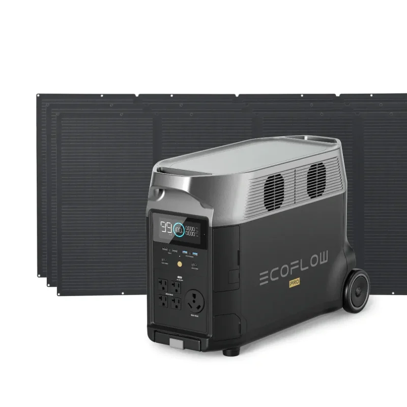 ecoflow delta pro portable power station bundle with 400w solar panel