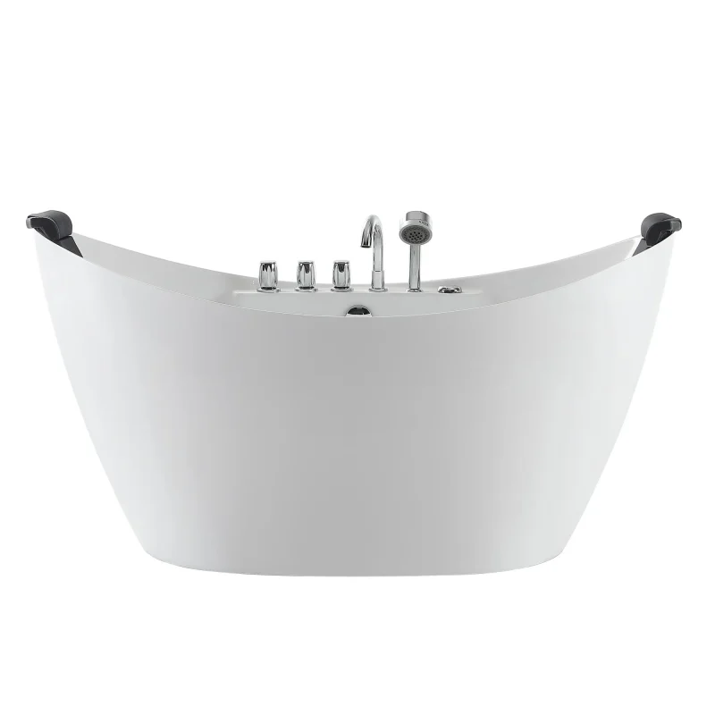 empava 59 freestanding whirlpool bathtub acrylic easy clean luxury soaking