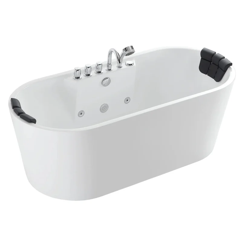 empava 67 acrylic freestanding whirlpool bathtub empv 67ais01