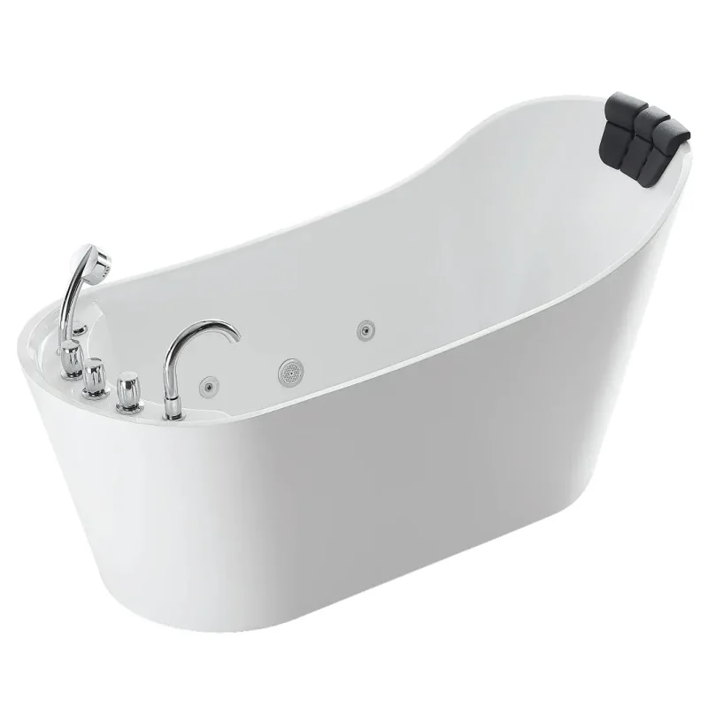 empava 67 freestanding whirlpool bathtub acrylic empv 67ais09