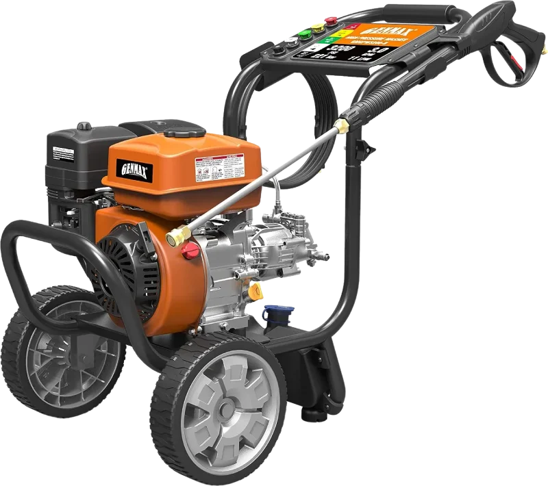 genmax gmgpw3200 b 3200 psi gas pressure washer with 5 nozzles soap tank