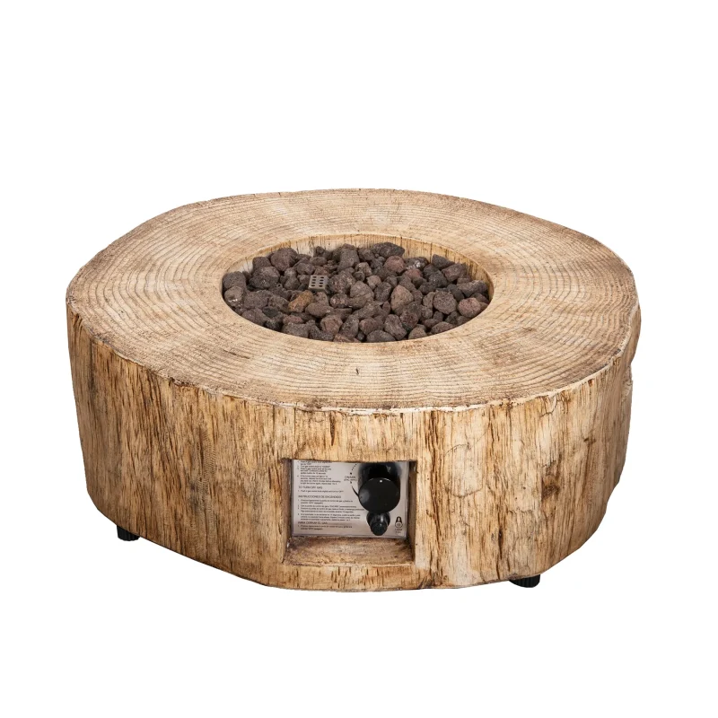 pizzello 200062 propane fire pit with waterproof cover lava rock