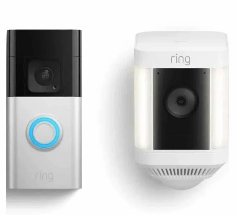 powerful security bundle ring battery doorbell spotlight cam