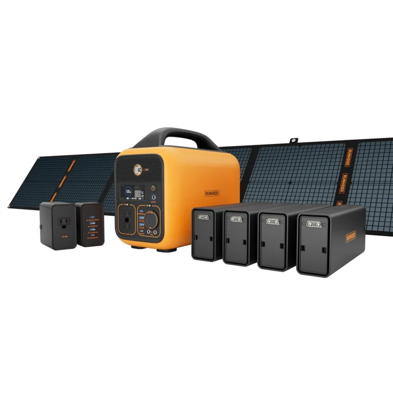 rallye 600 pro power station with 100w solar panel portable backup power