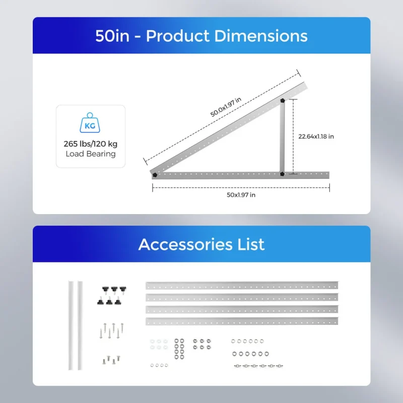 renogy 50 inch solar tilt mount brackets