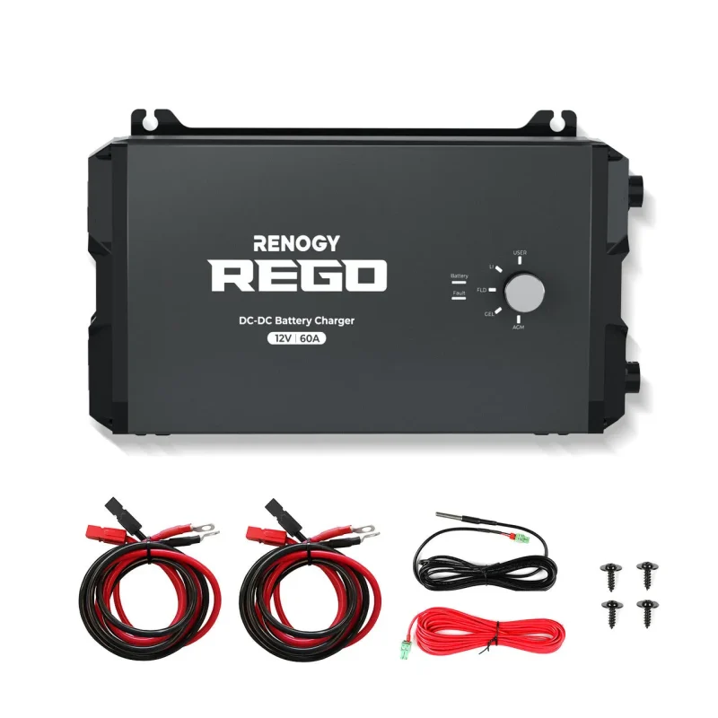 renogy rego 60a solar charger with input output cables