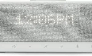 soundcore wakey fm radio alarm clock bluetooth speaker gray