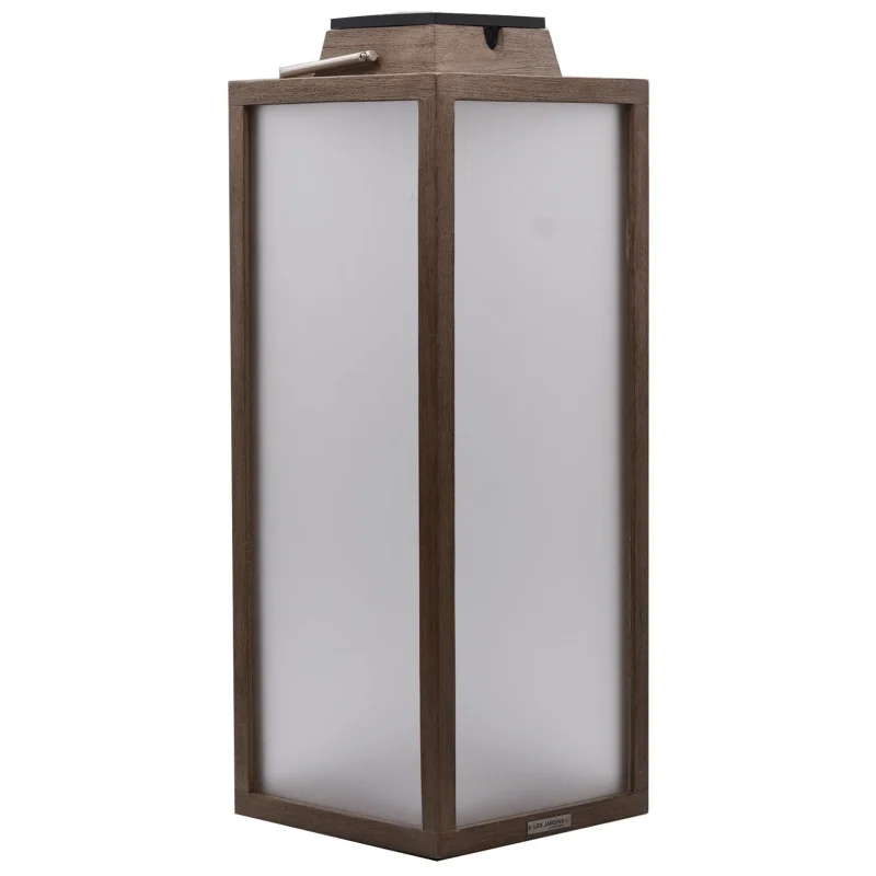 teak solar lantern weathered finish