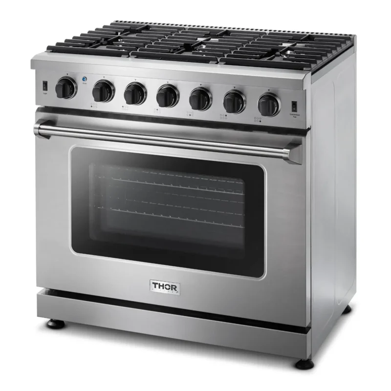 thor kitchen 36 gas range stainless steel