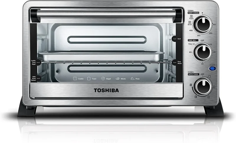 toshiba mc25cey ss 6 slice convection toaster oven stainless steel