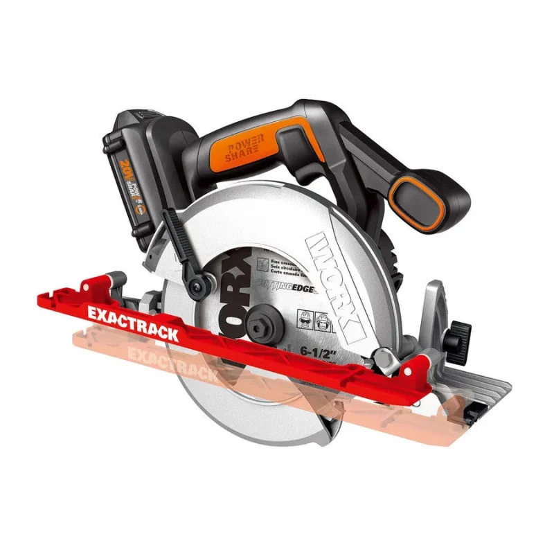 worx 20v exactrack circular saw power share 6 1 2 blade