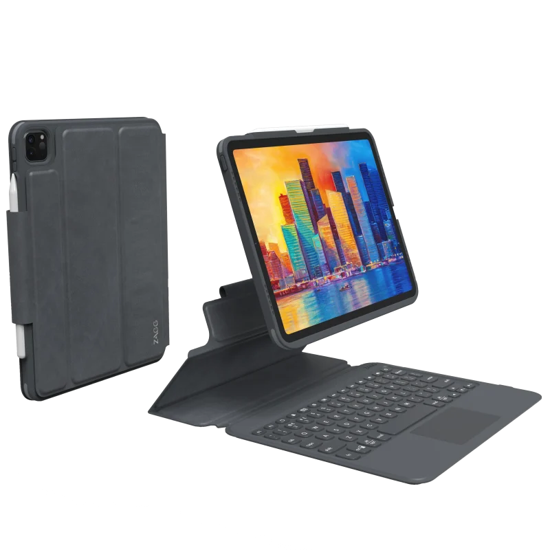 zagg pro keys bluetooth keyboard case for ipad pro 11 2018 2021 black gray scaled